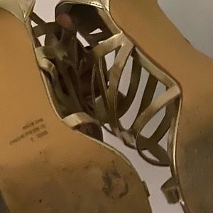Gold stripped high heels (Fairly New)